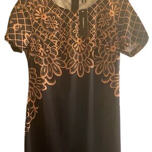 Fashion Mia Black & Gold Dress SZ XL Petite
